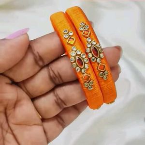 Silk Thread Bangles (1pair)