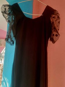 Black Polka Dot Sleeve Dress