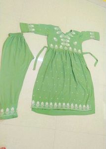 Green Embroidered Kurta Set