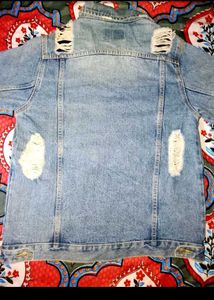 Distressed Denim Jacket Size Medium