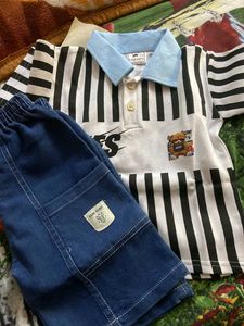 Denim Shorts Clothing Set