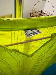 Cotton Neon Green Short Kurta