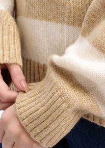 Striped Knit Pullover Sweater