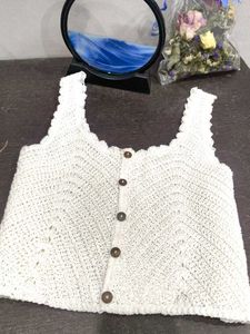 White Crochet Top