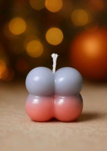 Unique Gray &amp; Red Candle