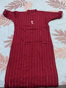 Maroon Striped Kurta