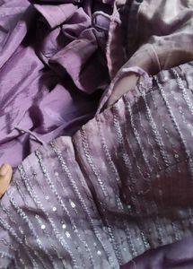Lavender One Shoulder Lehenga