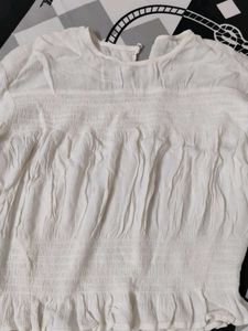 White Smocked Top