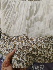 White Kalamkari Print Long Skirt | Ethnic &amp;Elegant