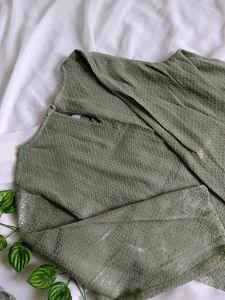 Olive Green Embellished Kurta Set