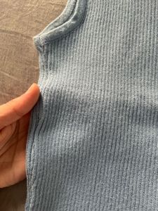 Blue Ribbed Tank Top