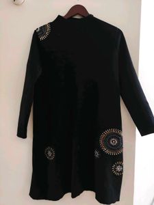 Winter Black Embellished Dress