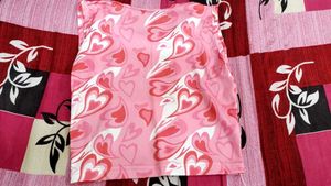 Pink Heart Print Tank Top