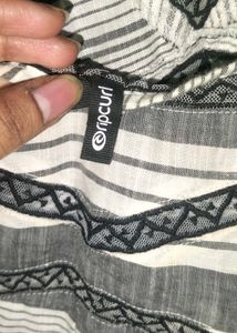 Striped Embroidered Top