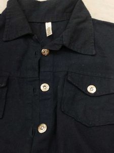 Cute Navy Cropped Jacket