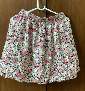 Printed Pink Cotton Skirt For Woman