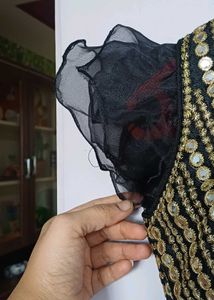 Original Mirror Work Black Party Blouse