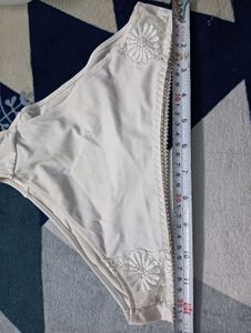 White Lace Trim Briefs 🖤