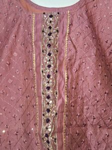 Embroidered Pink Kurta