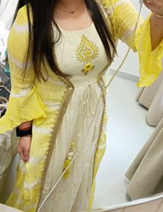 Yellow Embroidered Cotton Dress