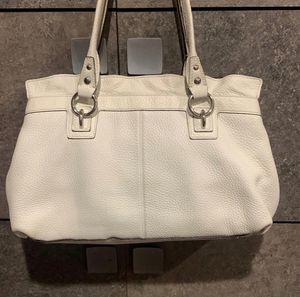 COACH large leather tote white shoulder bag