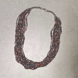 Colorful Beaded Multi-chain Necklace