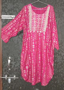 Pink Printed Kurta Set