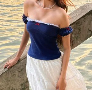 Navy Blue Bow Top