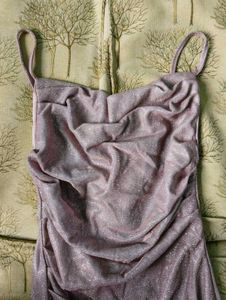 Mini Bodycon Party Cowl Neck Sparkle Dress