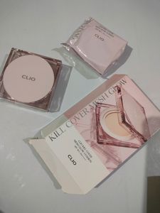 Clio Cushion Foundation Set With Extra Refill~ 18g Pack Bigger Size Pack Refill Not Mini