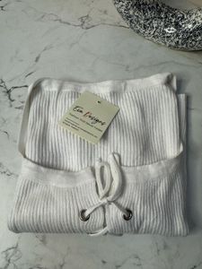White Lace-Up Crop Top