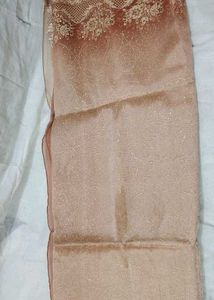 Nude/Golden Organza Saree
