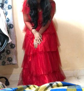 Red Ball Gown Perfect For Party And Functions