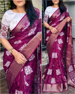 Elegant Purple Floral Saree