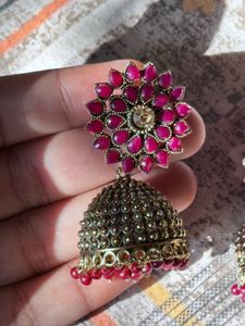 Beautiful Red Jhumkas