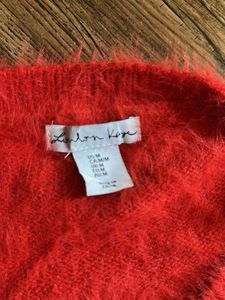 Red Fuzzy Knit Sweater