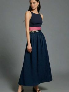 Stylish Navy Maxi Skirt
