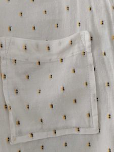 Elegant White Patterned Blouse