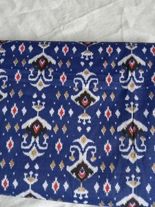 Blue Fabric With Ikat Print
