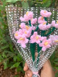 Cute Small Pink Flowers Crochet Bouquet 💐