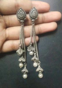 Silver Tone Dangle Earrings