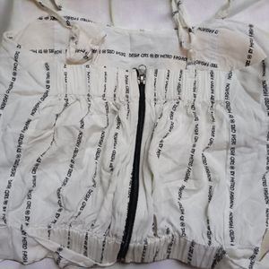 (Co-ord)Pinstripe Padded Top &amp; Flare Pant