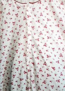 Premium Floral White Front Open Maxi (Night Wear)