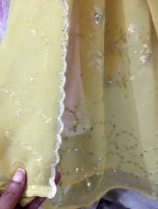 Yellow Resham Work Saree