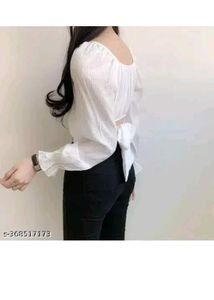 White Tie Back Top