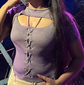 Purple Wine Like Shade Bust Cut Top