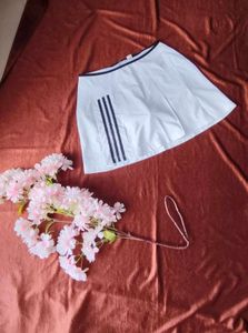 Adidas White Pleated Skirt