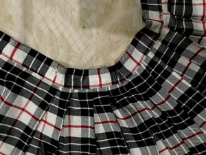 Black Check Pleated Wrap Skirt