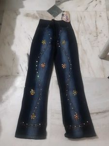 Embroidered Blue Jeans