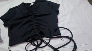Black Fitted Crop Top